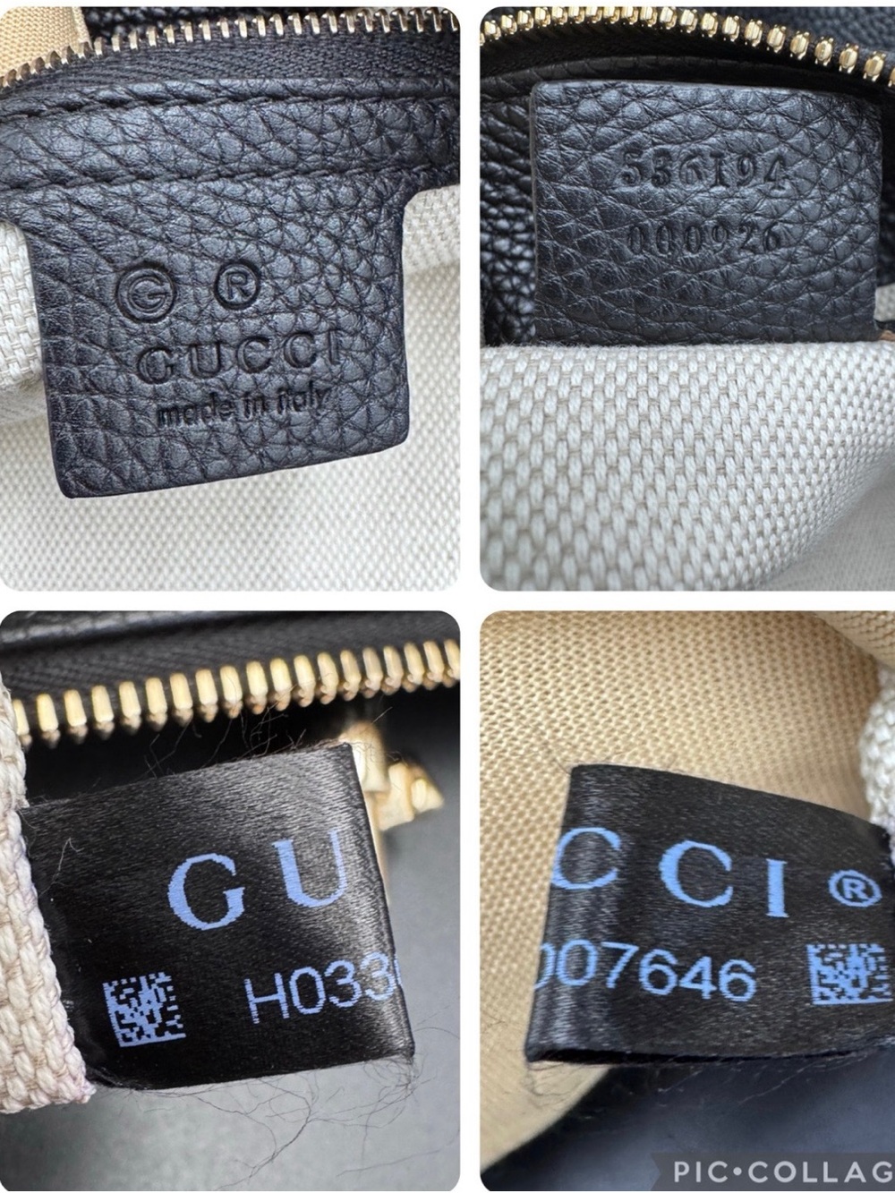 Gucci Soho Black Pebbled Leather Shoulder Crossbody Hobo Bag Like New - Picture 6 of 13